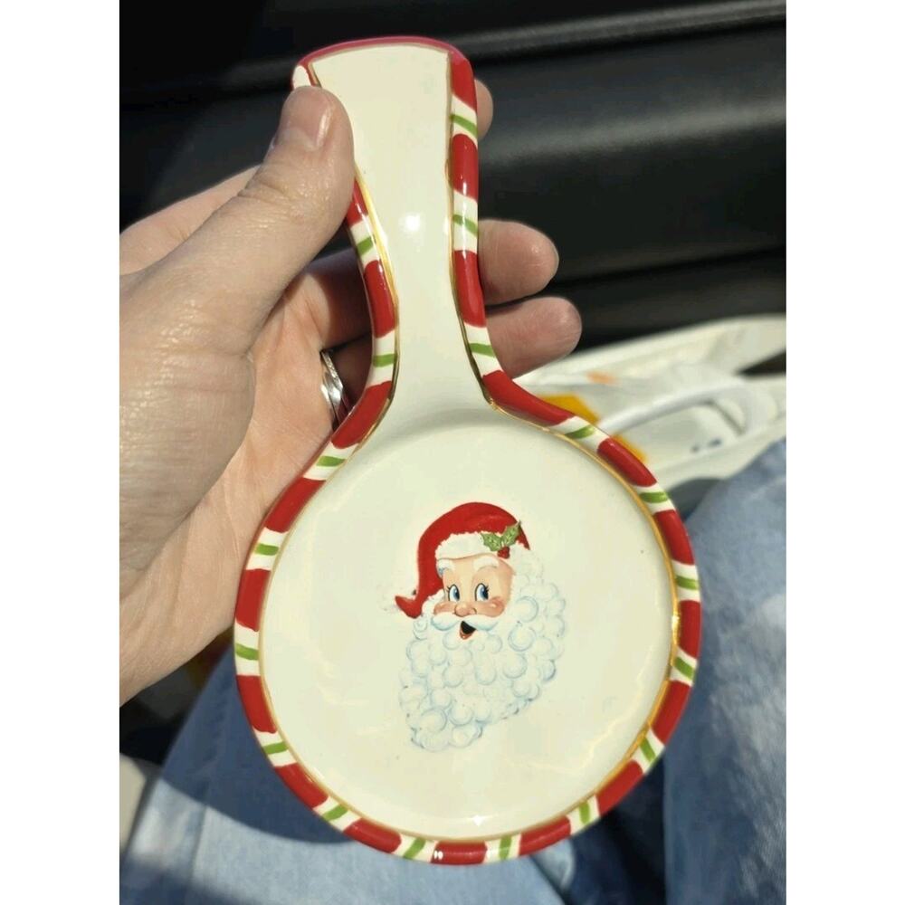 Christopher Radko Home For The Holidays Santa Spoon Rest Kitchen 7.5 x 4.5 in